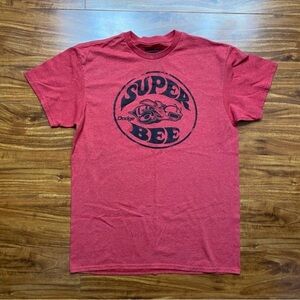 Licensed Dodge Men's Red Super Bee Car Crew Cotton Graphic T-Shirt Size Medium